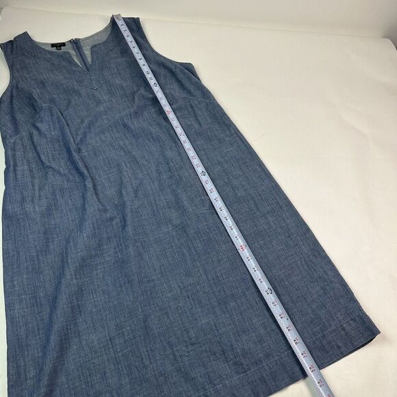 Talbots Chambray Midi Dress Size 14W Shift Coastal Relaxed Capsule Beachy - Picture 7 of 12